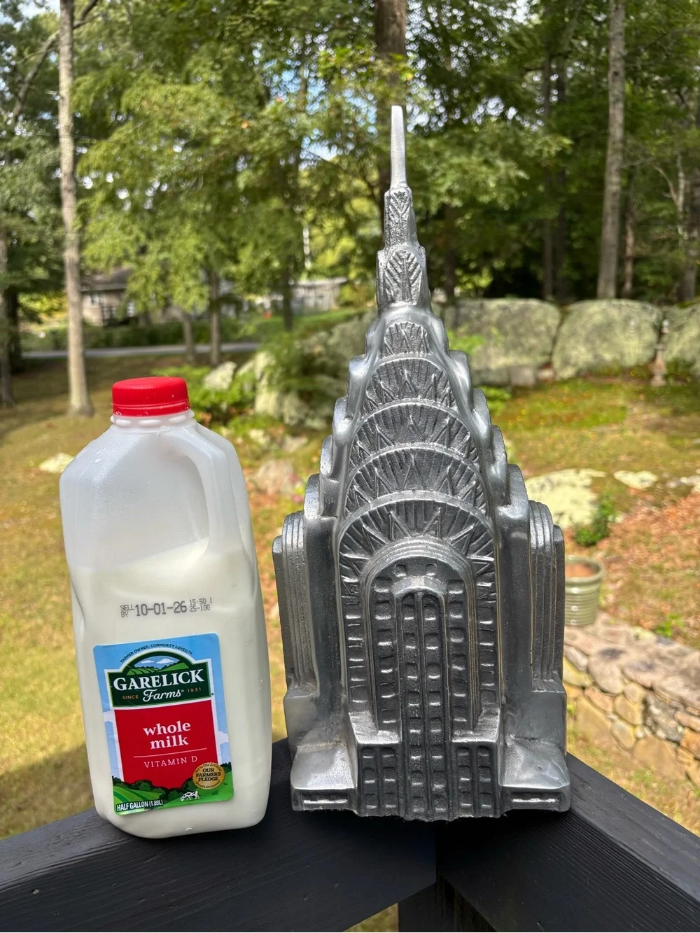 Vintage 1980s Pottery Barn Aluminum Chrysler Building Statue